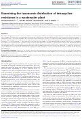 Cover page: Examining the taxonomic distribution of tetracycline resistance in a wastewater plant.