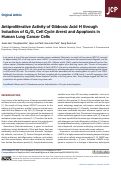 Cover page: Antiproliferative Activity of Gibbosic Acid H through Induction of G0/G1 Cell Cycle Arrest and Apoptosis in Human Lung Cancer Cells.