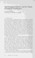 Cover page: The Portuguese Infinitive and the Nature of Linguistic Explanation