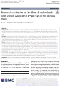 Cover page: Research attitudes in families of individuals with Down syndrome: importance for clinical trials