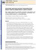 Cover page: Persistent Arm Pain Is Distinct From Persistent Breast Pain Following Breast Cancer Surgery