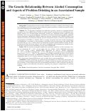 Cover page: The Genetic Relationship Between Alcohol Consumption and Aspects of Problem Drinking in an Ascertained Sample.