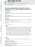 Cover page: Associations among Trauma, Posttraumatic Stress, and Hazardous Drinking in College Students: Considerations for Intervention