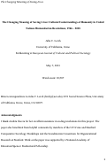 Cover page: The changing meaning of saving lives: Cultural understandings of humanity in United Nations humanitarian resolutions, 1946–2018