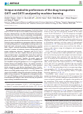 Cover page: Unique metabolite preferences of the drug transporters OAT1 and OAT3 analyzed by machine learning