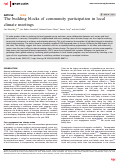 Cover page: The building blocks of community participation in local climate meetings