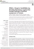 Cover page: FRG3, a Target of slmiR482e-3p, Provides Resistance against the Fungal Pathogen Fusarium oxysporum in Tomato.