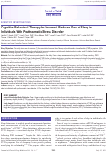 Cover page: Cognitive Behavioral Therapy for Insomnia Reduces Fear of Sleep in Individuals With Posttraumatic Stress Disorder.