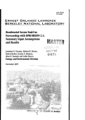 Cover page: Residential Sector End-Use Forecasting with EPRI-REEPS 2.1: Summary Input Assumptions and Results