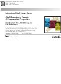 Cover page: Adult Learning in Canada A Comparative Perspective : Results from the Adult Literacy and Life Skills Survey