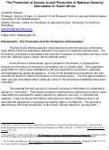 Cover page: The Promotion of Access to and Protection of National Security Information in South Africa