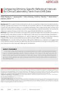 Cover page: Comparing Ethnicity-Specific Reference Intervals for Clinical Laboratory Tests from EHR Data