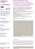 Cover page: Effects of mineralization on the hierarchical organization of collagen—a synchrotron X-ray scattering and polarized second harmonic generation study