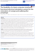 Cover page: The feasibility of a brain-computer interface functional electrical stimulation system for the restoration of overground walking after paraplegia