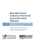 Cover page: New Open-Source Analyses of Transit Job Access and Transit Ridership