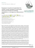 Cover page of Treatment of patients hospitalized for COVID-19 with remdesivir is associated with lower likelihood of 30-day readmission: a retrospective observational study.