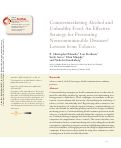 Cover page: Countermarketing Alcohol and Unhealthy Food: An Effective Strategy for Preventing Noncommunicable Diseases? Lessons from Tobacco
