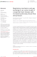 Cover page: Respiratory mechanics and gas exchange in an ovine model of congenital heart disease with increased pulmonary blood flow and pressure.