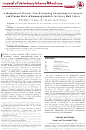 Cover page: A Randomized Clinical Trial Evaluating Metabolism of Colostral and Plasma Derived Immunoglobulin G in Jersey Bull Calves