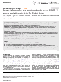 Cover page: Congenital anomalies and predisposition to severe COVID-19 among pediatric patients in the United States.