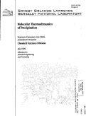 Cover page: Molecular thermodynamics of precipitation
