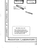 Cover page: PRELIMINARY ENGINEERING MEMORANDUM ON THE THIRTY-SIX INCH ELECTRON CYCLOTRON