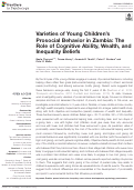 Cover page: Varieties of Young Childrens Prosocial Behavior in Zambia: The Role of Cognitive Ability, Wealth, and Inequality Beliefs.