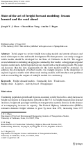 Cover page: State-of-the art of freight forecast modeling: lessons learned and the road ahead