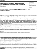 Cover page: Potentially Preventable Hospitalizations and the Burden of Healthcare-Associated Infections