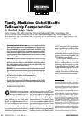 Cover page: Family Medicine Global Health Fellowship Competencies: A Modified Delphi Study.