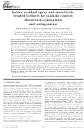 Cover page: Indoor residual spray and insecticide-treated bednets for malaria control: theoretical synergisms and antagonisms