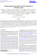 Cover page of Emulating galaxy and peculiar velocity clustering on non-linear scales