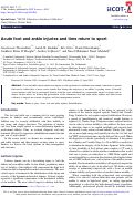 Cover page: Acute foot and ankle injuries and time return to sport