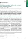 Cover page: Social finance as cultural evolution, transmission bias, and market dynamics