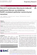 Cover page: NecroX-5 ameliorates bleomycin-induced pulmonary fibrosis via inhibiting NLRP3-mediated epithelial–mesenchymal transition