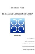 Cover page: Business Plan: China Coral Conservation Center