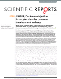 Cover page: CRISPR/Cas9 microinjection in oocytes disables pancreas development in sheep