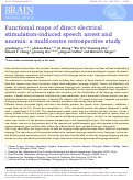 Cover page: Functional maps of direct electrical stimulation-induced speech arrest and anomia: a multicentre retrospective study