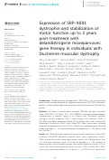 Cover page: Expression of SRP-9001 dystrophin and stabilization of motor function up to 2 years post-treatment with delandistrogene moxeparvovec gene therapy in individuals with Duchenne muscular dystrophy.