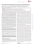 Cover page: The Silent Sway of Splicing by Synonymous Substitutions*