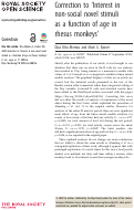 Cover page: Correction to ‘Interest in non-social novel stimuli as a function of age in rhesus monkeys’