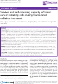 Cover page: Survival and self-renewing capacity of breast cancer initiating cells during fractionated radiation treatment