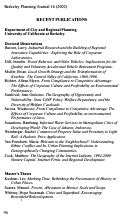 Cover page: Recent Publications