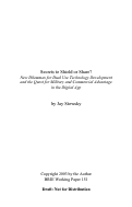 Cover page: Secrets or Shields to Share? New Dilemmas for Dual Use Technology Development and the Quest for Military and Commercial Advantage in the Digital Age