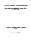 Cover page: Lawrence Berkeley National Laboratory information systems program plan (FY2003-2006)