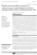 Cover page: Peptide-enhanced mRNA transfection in cultured mouse cardiac fibroblasts and direct reprogramming towards cardiomyocyte-like cells