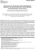 Cover page: 2015 American Thyroid Association Management Guidelines for Adult Patients with Thyroid Nodules and Differentiated Thyroid Cancer: The American Thyroid Association Guidelines Task Force on Thyroid Nodules and Differentiated Thyroid Cancer