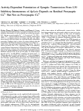 Cover page: Activity-Dependent Potentiation of Synaptic Transmission From L30 Inhibitory Interneurons of Aplysia Depends on Residual Presynaptic Ca2+ But Not on Postsynaptic Ca2+
