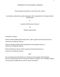 Cover page: The perceptual and cognitive roles of the motor system