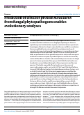 Cover page: Prediction of effector protein structures from fungal phytopathogens enables evolutionary analyses